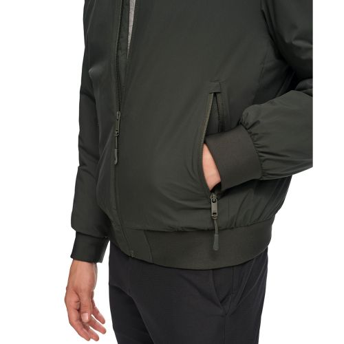 DKNY Mens Stretch Zip-Front Zip-Pocket Bomber Jacket