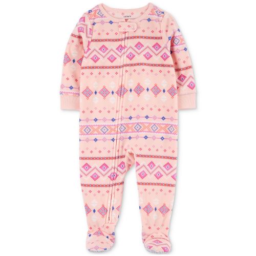 카터스 Toddler Girls 1-Piece Fair Isle Fleece Footed Pajama