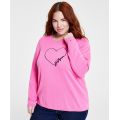 Plus Size Heart Outline Sweater