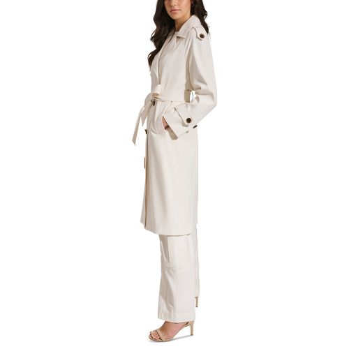 DKNY Womens Double-Breasted Trench Coat