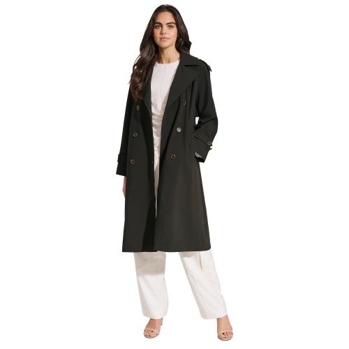 DKNY Womens Double-Breasted Trench Coat