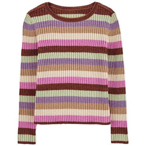 카터스 Little Girls Striped Chenille Sweater