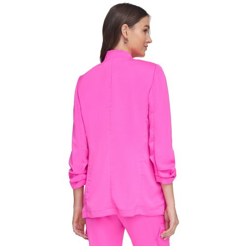 DKNY Womens Ruched-Sleeve Relaxed Jacket