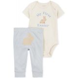 Baby Boys and Baby Girls My First Easter Bodysuit and Pants 2 Piece Set
