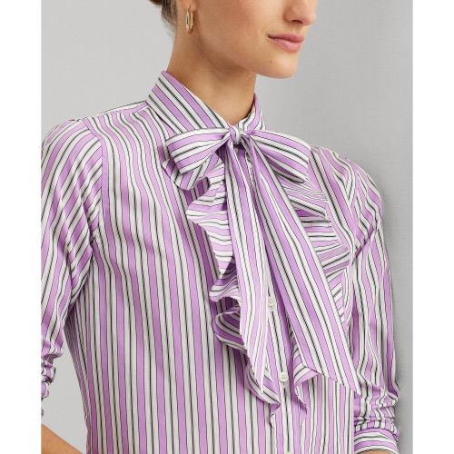 폴로 랄프로렌 Womens Striped Broadcloth Tie-Neck Shirtdress