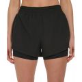 Womens Solid Double-Layer Training Shorts