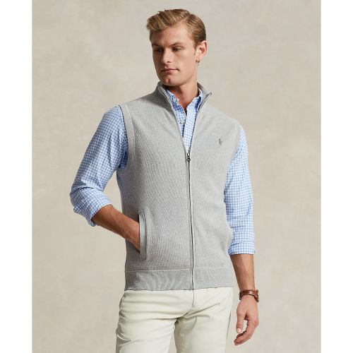 폴로 랄프로렌 Mens Mesh-Knit Cotton Full-Zip Sweater Vest