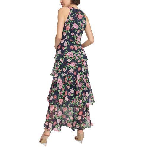 타미힐피거 Womens Floral-Print Ruffled Maxi Dress