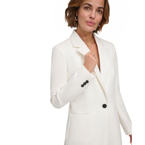 DKNY Womens Single-Button Long-Sleeve Blazer