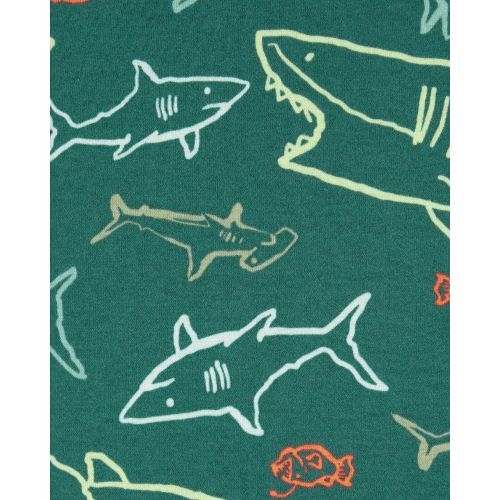 카터스 Little Boys Shark Print Pajama Set 4 Piece Set