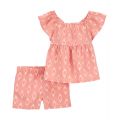 Toddler Girls Linen Top and Shorts 2 Piece Set