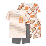 Toddler Boys T-shirt and Shorts Pajama 4 Piece Set