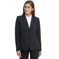 Womens Notched-Collar Double-Button Blazer