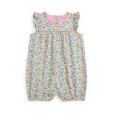 Baby Girls Floral Cotton Jersey Bubble Shortall
