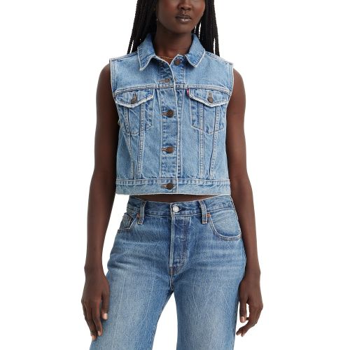 리바이스 Womens Cotton Sleeveless Trucker Jacket