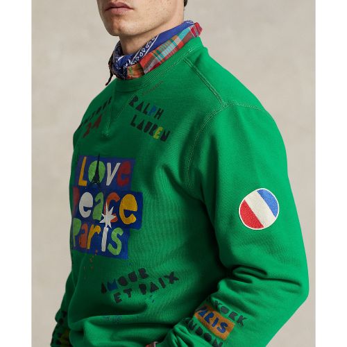폴로 랄프로렌 Mens Love Peace Paris Fleece Sweatshirt