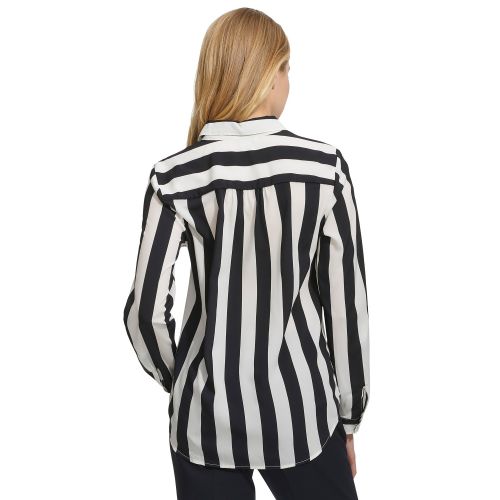 타미힐피거 Womens Striped Button-Front Shirt
