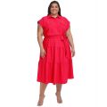 Plus Size Tiered Fit & Flare Shirtdress