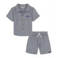 Baby Boys Striped Gauze Shirt and Shorts Set 2 piece set