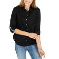 Womens Cotton Roll-Tab Button-Up Shirt
