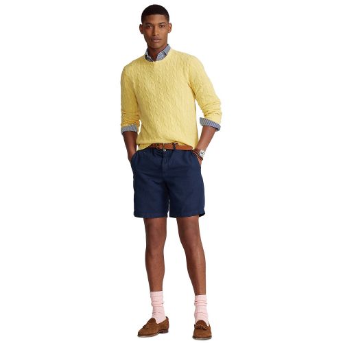 폴로 랄프로렌 Mens 8.5 Straight-Fit Linen Cotton Chino Shorts
