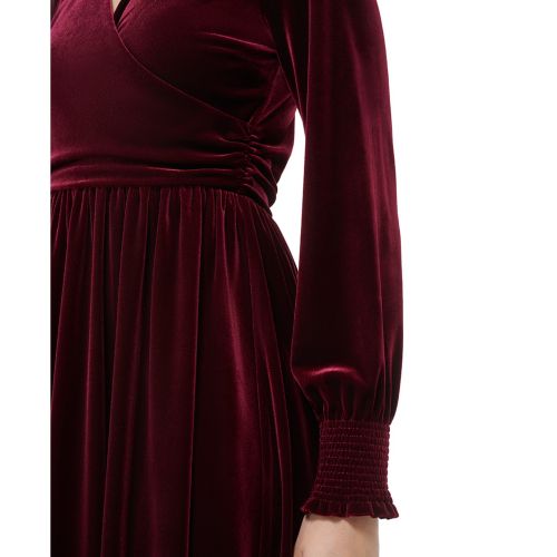 타미힐피거 Womens Long-Sleeve Stretch Velvet Dress