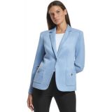 Womens Faux-Suede One-Button Jacket
