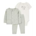 Baby Boys or Baby Girls Cardigan Bodysuit and Pants 3 Piece Set