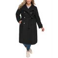 Womens Plus Size Double-Breasted Belted Coat