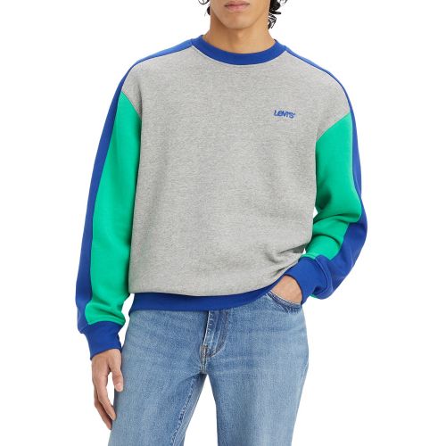 리바이스 Mens Relaxed-Fit Colorblocked Logo Sweatshirt