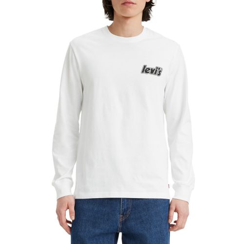 리바이스 Mens Relaxed Fit Long-Sleeve Logo Graphic T-Shirt