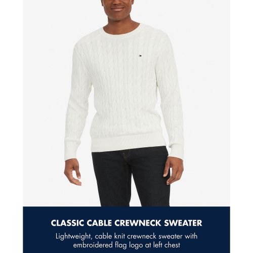 타미힐피거 Mens Classic Cable Crewneck Sweater
