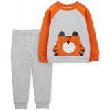 Toddler Boys Tiger Pullover Top and Jogger Pants 2 Piece Set