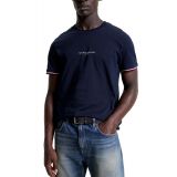 Mens Tommy Logo-Tipped Cotton T-Shirt