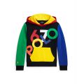 Big Boys Color-Blocked Logo Double-Knit Hooded Sweatshirt