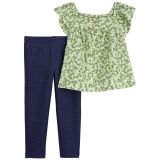 Baby Girls Flutter Top and Leggings 2 Piece Set