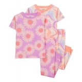 Toddler Carters Toddler Girls Daisy 100% Snug Fit Cotton Pajamas 4 Piece Set