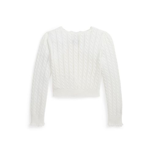 폴로 랄프로렌 Toddler and Little Girls Pointelle-Knit Cotton Cardigan Sweater