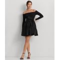 Womens Off-The-Shoulder Fit & Flare Dress