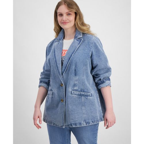 리바이스 Plus Size Denim Long-Sleeve Blazer Jacket