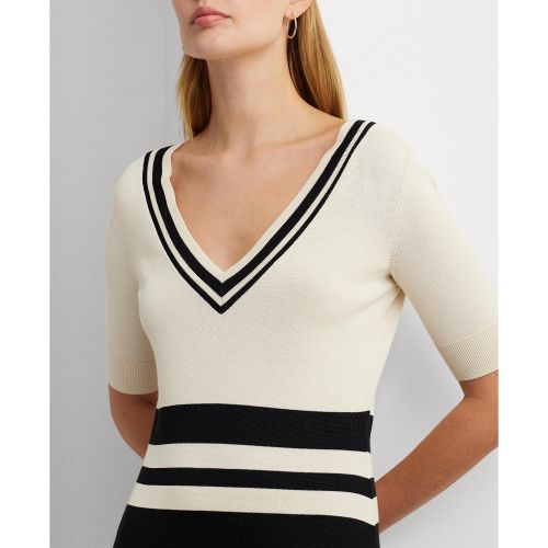폴로 랄프로렌 Womens Two-Tone Sweater Sheath Dress