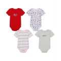 Baby Girls Short Sleeve Floral-Logo Bodysuits Pack of 4