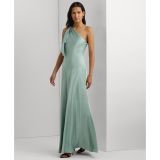 Womens One-Shoulder Satin Gown