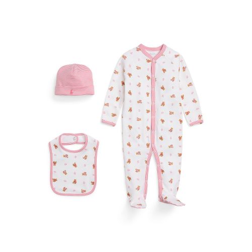 폴로 랄프로렌 Baby Girls Polo Bear Cotton 3-Piece Gift Set