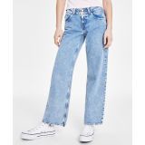 Womens Super-Low Double-Button Relaxed-Fit Denim Jean