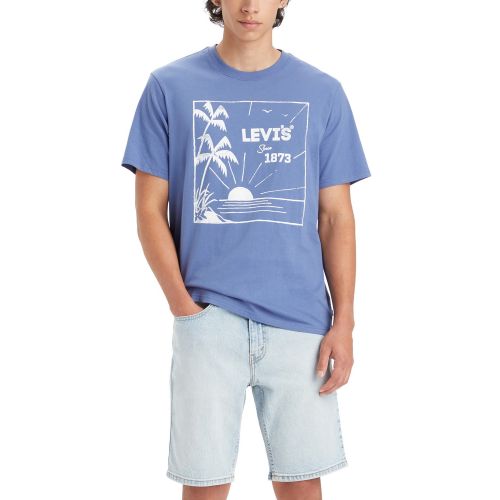 리바이스 Mens Relaxed-Fit Floral Logo T-Shirt