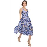 Womens Floral-Print Fit & Flare Dress