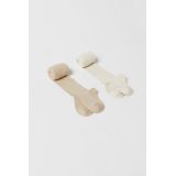 Zara KIDS/ TWO-PACK OF PLAIN TIGHTS