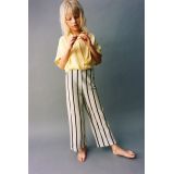 Zara BUTTONED STRIPED TEXTURED PANTS