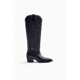 Zara KNEE HIGH EMBROIDERED LEATHER COWBOY BOOTS